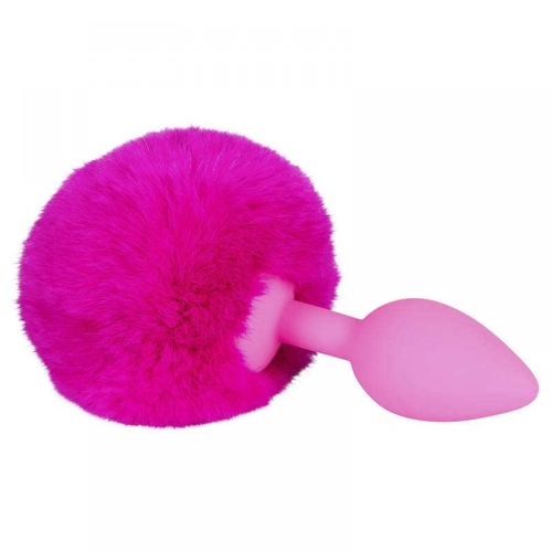 Анальная пробка силиконовая с хвостиком розового цвета You2Toys Joy Bunny - 2