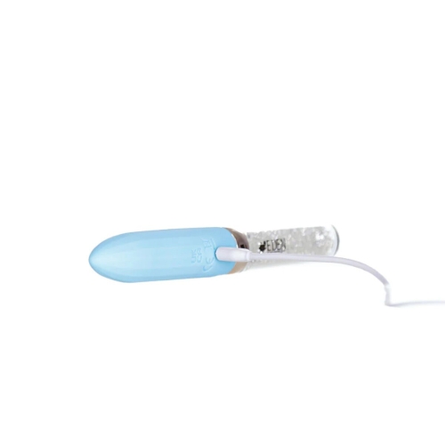 Віброкулька для клітора блакитного із сріблястим кольором BMS Factory Petites Lil’ Bombshell Vibrator - 3