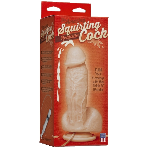 Кончающий реалистичный фаллоимитатор 13,4 см/5 см Doc Johnson The Amazing Squirting Realistic Cock на присоске - 3