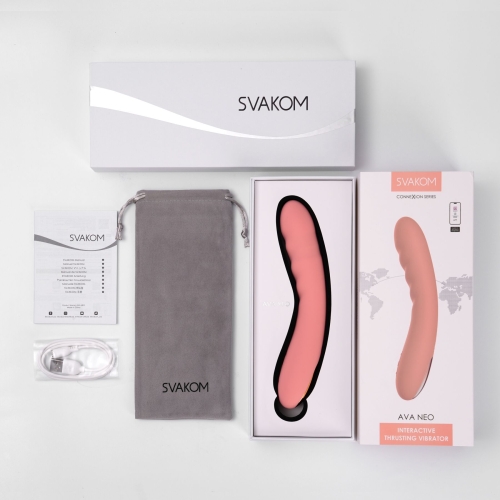 Смарт вибратор Пульсатор для глубокой стимуляции точки G розовый Svakom Ava Neo Peach - 11