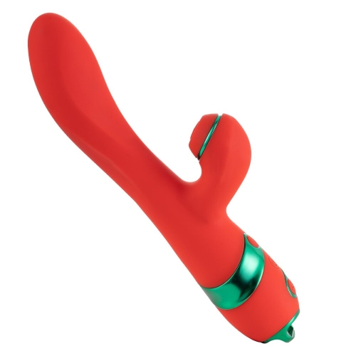 Вібратор кролик червоного кольору з флогером Lockink Sevanda Whip Vibrating Massage Wand - 6