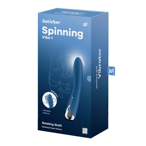 Вибратор вагинальный и для точки G с ротацией голубого цвета Satisfyer Spinning Vibe 1 - 8