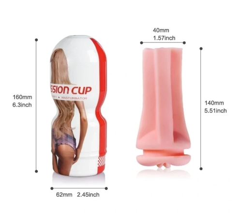 Вагинальный мастурбатор реалистичная текстура Extra Soft CANWIN Passion Cup Vagina - 5