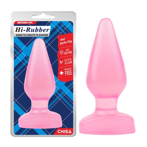 Анальная пробка на присоске розового цвета Chisa Hi Rubber - 1