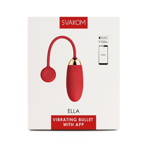 Виброяйцо управляемое с телефона красное силиконовое Svakom Ella - 8