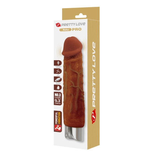 Вібратор реалістичний коричневий LYBAILE Pretty Love Rufus Pro Realistic Vibrating Dildo - 9
