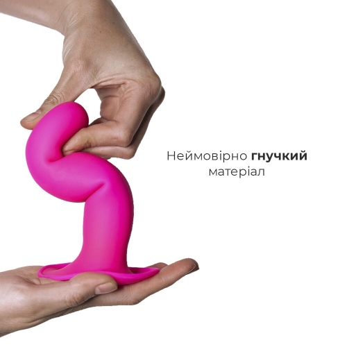 Дилдо с присоской подойдет как насадка для страпона розовый Adrien Lastic Hitsens 4 диаметр 3.7см, длина 17,8см - 3
