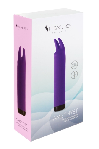 Вибратор с двумя отростками для сосков и клитора фиолетовый S Pleasures Bullets Amethyst - 4