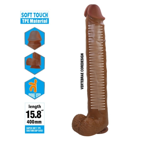 Фалоімітатор на присосці реалістичний коричневий LYBAILE Pat Soft Touch - 2