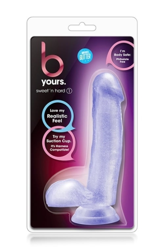 Фаллоимитатор реалистичный с мошонкой на присоске прозрачного цвета Blush B Yours - 4