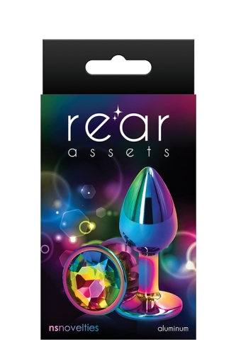 Райдужна анальна пробка з каменем REAR ASSETS RAINBOW S - 2