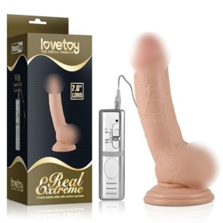 Вібратор реалістичний з яєчками на присоску Lovetoy