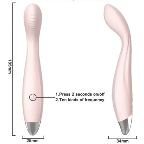 Вагінальний вібратор для точки G пудровий Blue massager Flamingo - 2