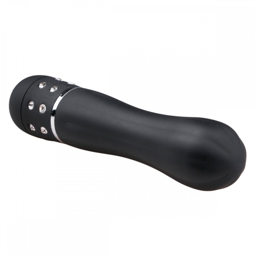 Вибратор вагинальный черного цвета украшенный стразами EasyToys Love Diamond - 2