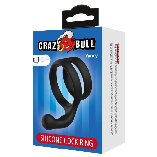 Ерекційне кільце на член силіконове чорне LYBAILE Crazy Bull Yancy - 7