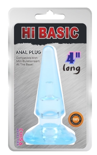 Анальний плаг Блакитний конусної форми HI BASIC SASSY - 1