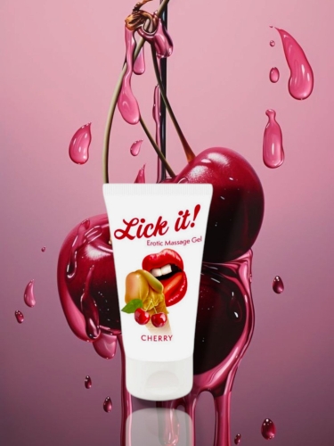 Оральний веганський лубрикант зі смаком та ароматом вишні Lick It! 50 мл - 1