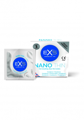 Презервативы нанотонкие прозрачного цвета Exs Nano thin 3 штуки - 1