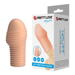 Насадка на член ребристая телесная Lybaile Pretty Love Hoytt Skin