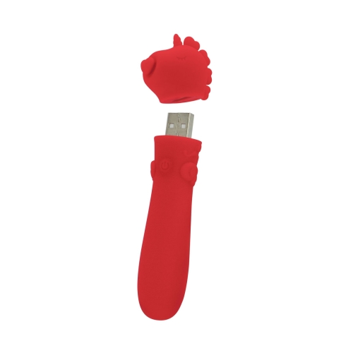 Віброкулька одноріжка для клітора червоного кольору Unihorn USB Bullet Cupid's Beau - 2