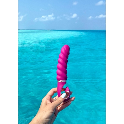 Вибратор рельефный вагинальный фиолетовый Gvibe Gjack Mini - 3