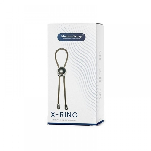 Ерекційне ласо силіконове чорного кольору Medica Group X Ring - 1