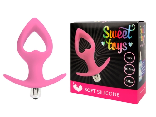 Втулка анальна з вібрацією Sweet Toys L 105 мм d 58 мм, Колір Рожевий - 1