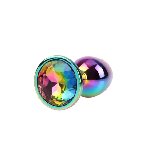 Анальная пробка из металла хамелеон Rainbow Gem Metal Plug Small - 3