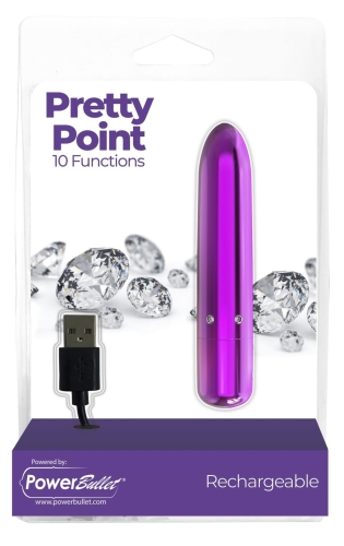 Вібропуля для інтимних місць фіолетова PowerBullet Pretty Point Rechargeable - 5
