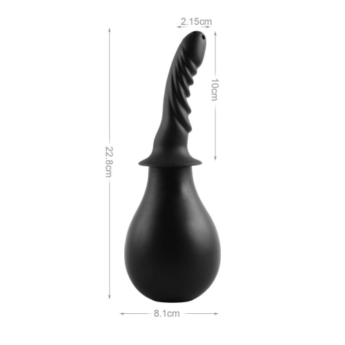 Анальный душ силиконовый черного цвета Vscnovelty Squeezer-X 280 мл - 3