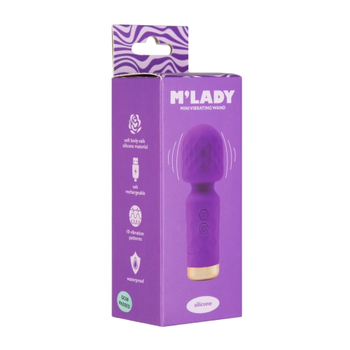 Вибромассажер Ванд мини фиолетовый BMS Factory M’Lady Mini Vibrating Wand - 2
