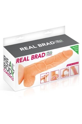 Фаллоимитатор 15,5 см/4,5 см суперреалистичный с подвижной крайней плотью Real Body - Real Brad из киберкожи на присоске - 3
