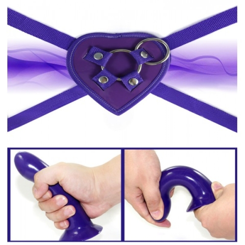 Страпон на ремнях Lovetoy фиолетовый - 3
