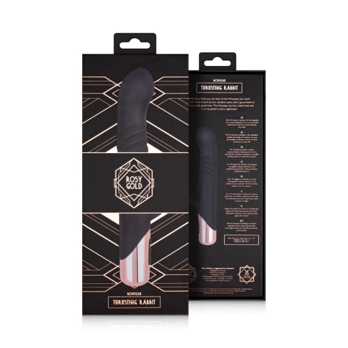 Вібратор Пульсатор кролик чорний Rosy Gold Rabbit Vibrator with thrusting function - 9