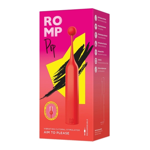 Клиторальный стимулятор и для точки G розового цвета Romp Pop - 10