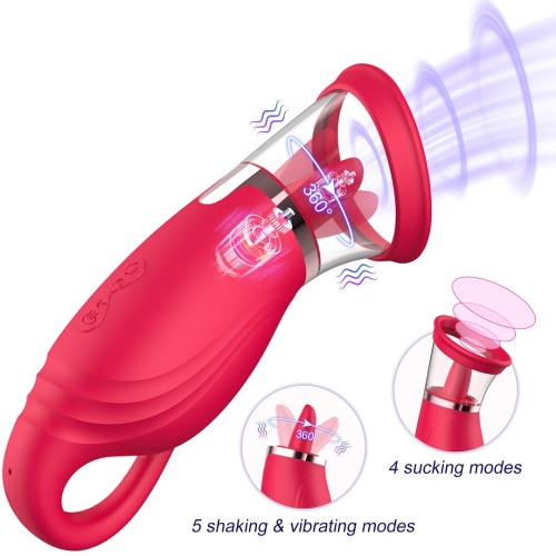 Вакуумный стимулятор з язычком Erospace Licking Tongue Suction Vibrator Sweet Play A18 - 4