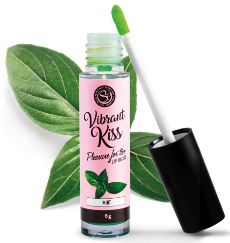 Блиск для губ з ефектом вібрації зі смаком м'яти Secret Play Vibrant Kiss, 6 грам - 1