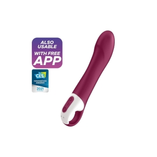 Вибратор для стимуляции точки G силиконовый бордовый водостойкий Satisfyer Big Heat