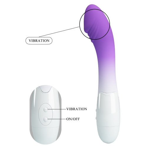 Вібратор для точки G ребристий біло-фіолетовий Lybaile Pretty Love Elemental Vibrator - 9