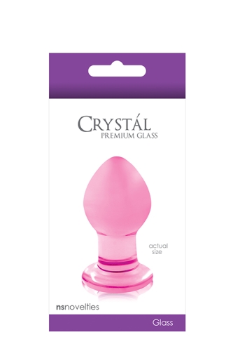 Анальний скляний затор рожевого кольору NS Novelties Crystal small - 2