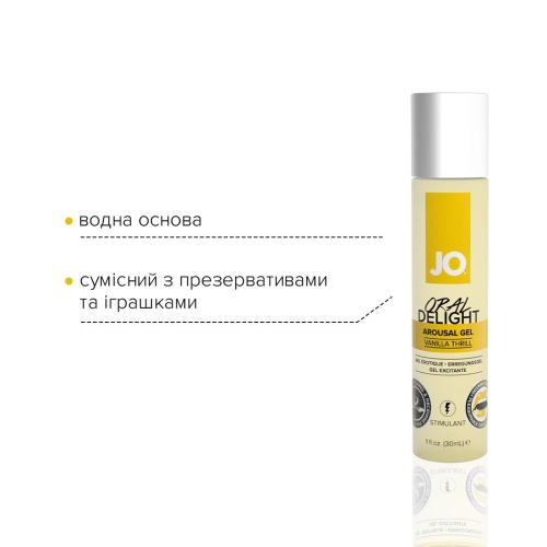 Возбуждающий гель для оральных ласк System JO ORAL DELIGHT - VANILLA THRILL (30 мл) (Систем Джо) - 4