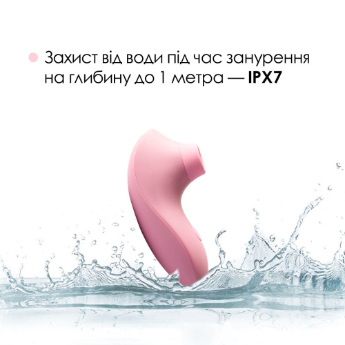 Вакуумний стимулятор для клітора рожевого кольору Svakom Pulse lite neo pale rosette - 5