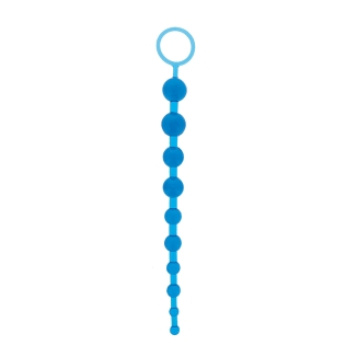 Анальная цепочка голубого цвета Oriental Jelly Butt Beads 10.5