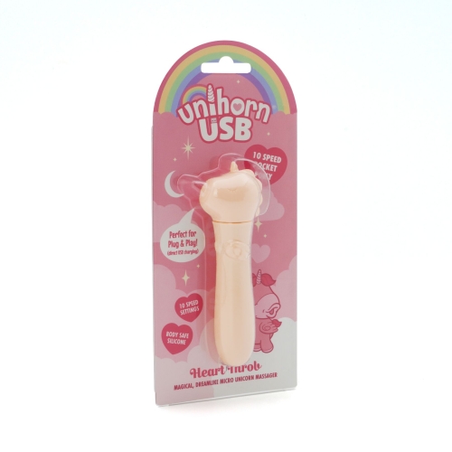 Віброкулька одноріжка для клітора тілесного кольору Unihorn USB Bullet Heart Throb - 4