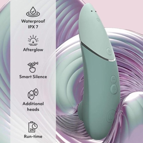 Вакуумний кліторальний стимулятор зеленого кольору Womanizer Next Sage - 8