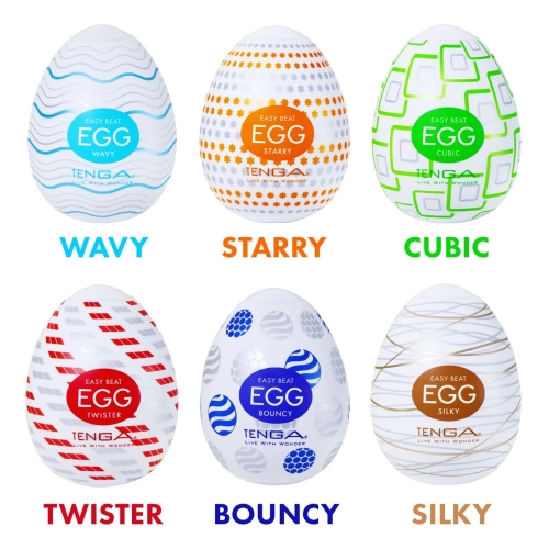 Набір мастурбаторів-яєць прозорого кольору Tenga Egg Standard 3 Pack 1 Wavy, Starry, Cubic 3 штуки - 6