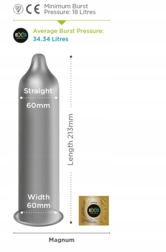 Презервативы большого размера прозрачного цвета EXS Magnum extra large №1 1 штука - 2