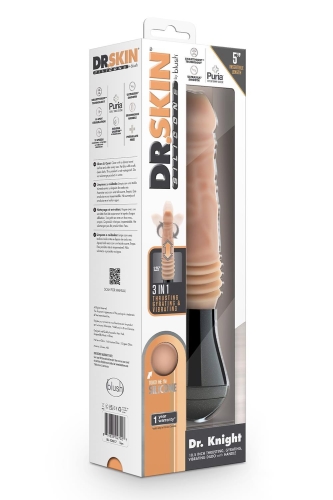 Вібратор реалістичний з ротацією та фрикціями бежевий Blush Dr Skin Dr Knight - 5