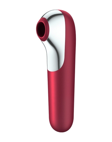 Смарт вибратор и вакуумный стимулятор для клитора 2 в 1 Satisfyer Dual Love бордовый - 1