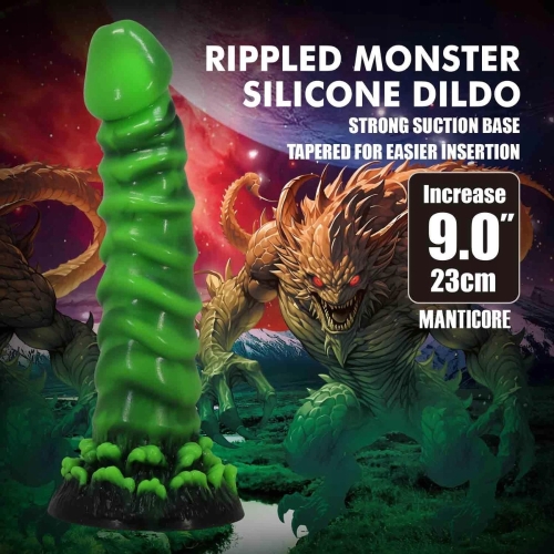 Фаллоимитатор силиконовый на присоске зеленый Baile Power Monsters Manticore - 2